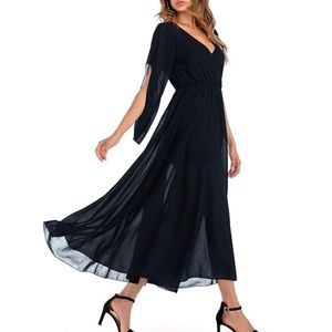 Black chiffon maxi dress